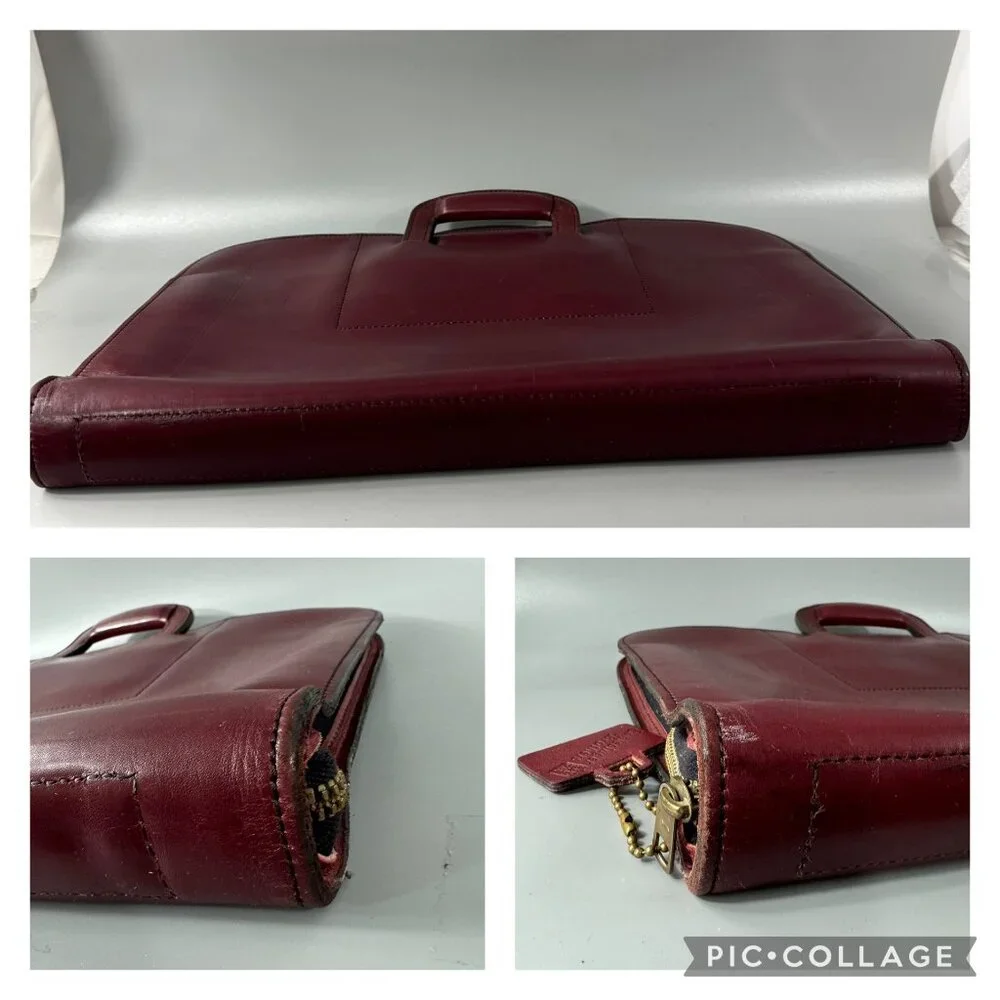 Vintage Schlesinger Brother Burgundy Leather Briefcase